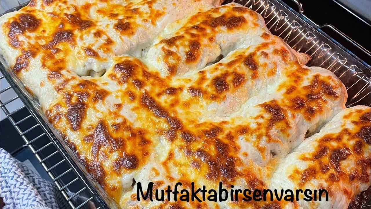 Ispanaklı, mantarlı krep sarma tarifi 💯 Krep börek nasıl yapılır?🌸👍