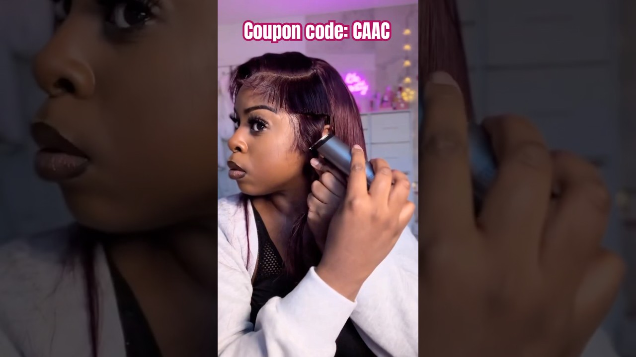 Trust the process!🍒Mullet Cut On Burgundy Lace Wig | Short Bob Cut Tutorial Ft.#ulahair #shorts