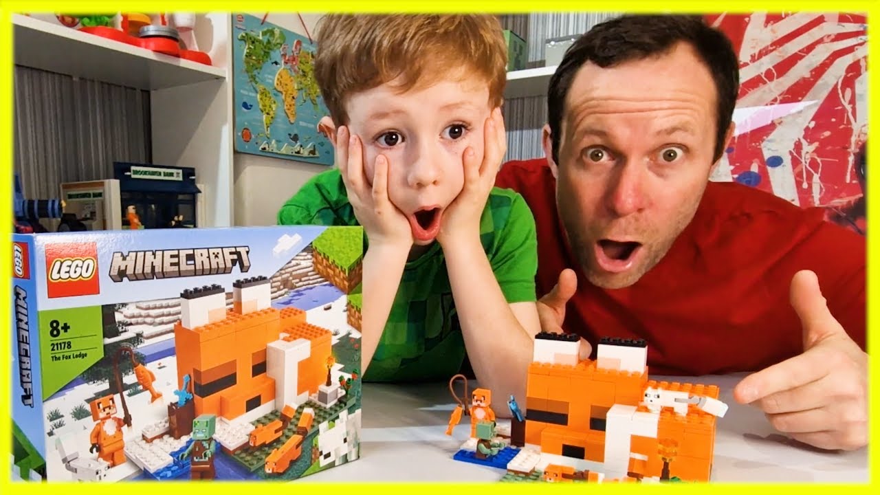 Father and Son AWESOME MINECRAFT BUILD/ FOX LODGE!!