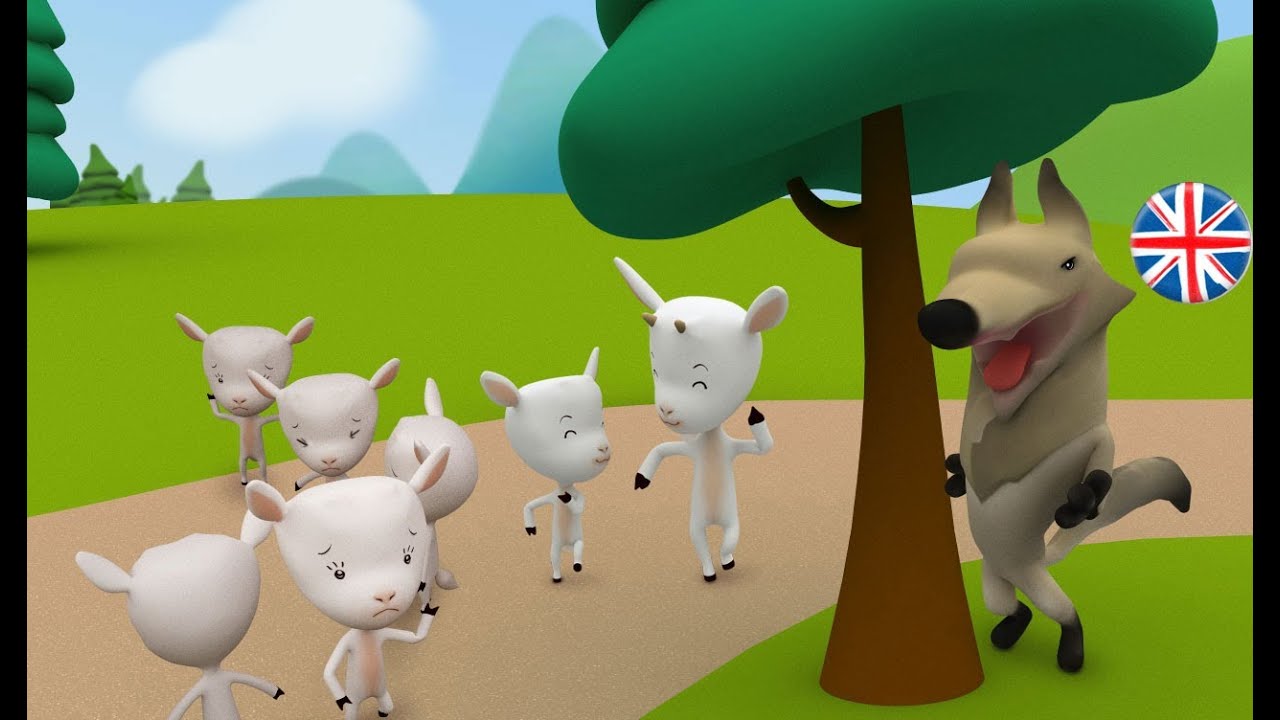 THE WOLF AND THE SEVEN LITTLE GOATS:  English fairy tale for kids