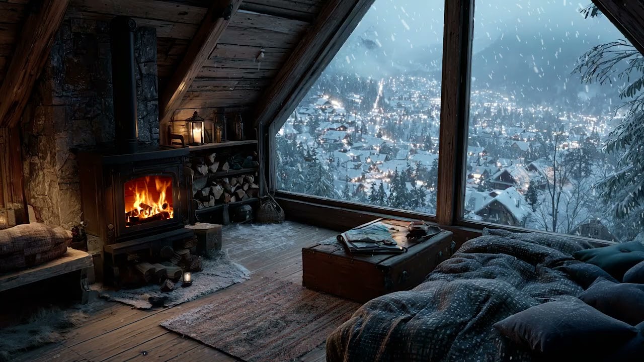A Quiet Place to Rest While the Winter Storm Passes Outside | Gentle Ambient Music for Long Sleep