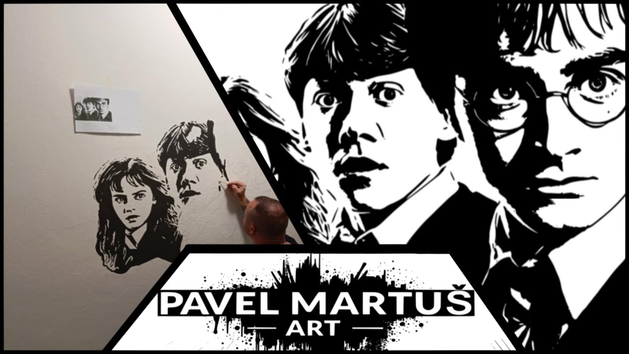 I Painted Harry Potter on My Wall! | Stencil Art Time-Lapse
