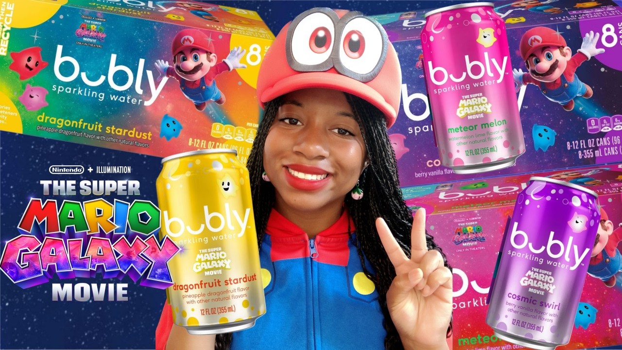 Super Mario Galaxy Movie Merch! | Mario Bubly Taste Test! 🫧