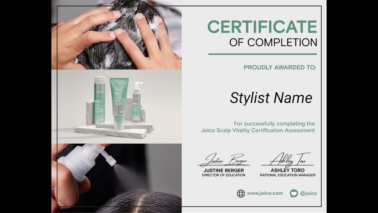 Joico Scalp Vitality Certification