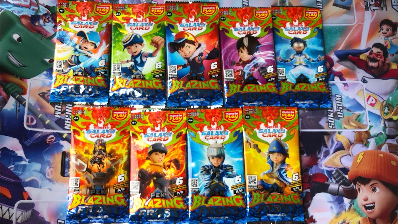 Review kad boboiboy terbaru! Pek Blazing Frost! Panas salju boboiboy sopan! #boboiboy 