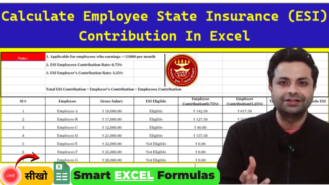 How to Calculate ESIC in Excel | ESI Contribution Rules & Formula 2026 #esic #hrwithrajatsir