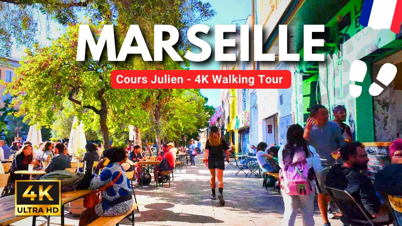 Marseille 🎨🖌️Walking Tour Artistique au Cours Julien, La Plaine [4K UHD] FRANCE