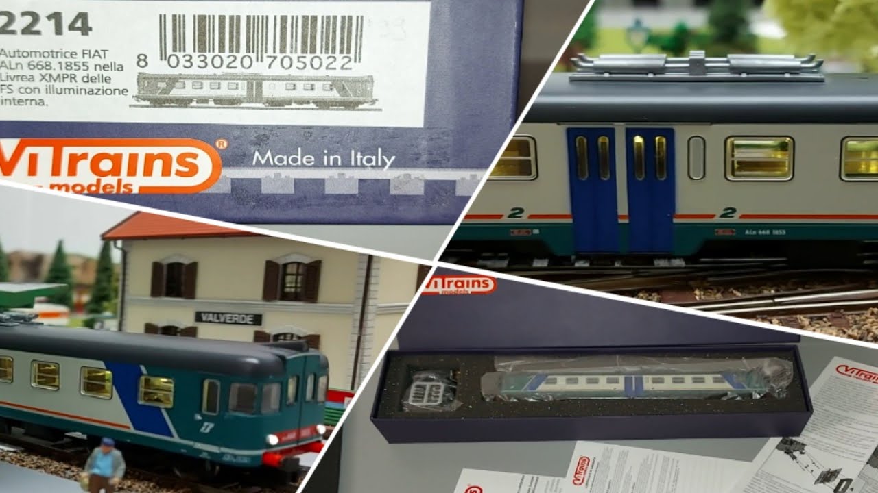Vitrains 668.1855 Automotrice Fiat livrea XMPR delle Fs con illuminazione interna di serie  UNBOXING