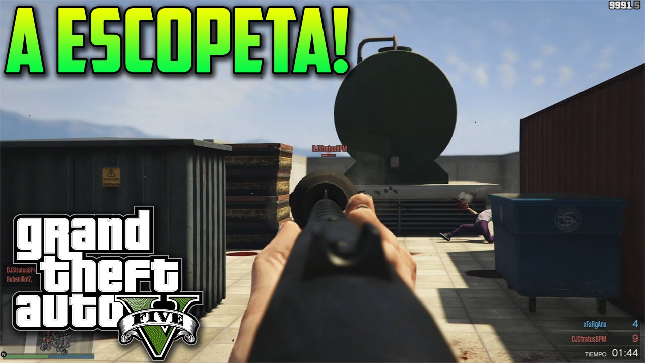 GTA V ESCOPETA EN PRIMERA PERSONA!!! PARTIDA A MUERTE, RACHITA GUAPA!!! FUNNY MOMENTS xFaRgAnx
