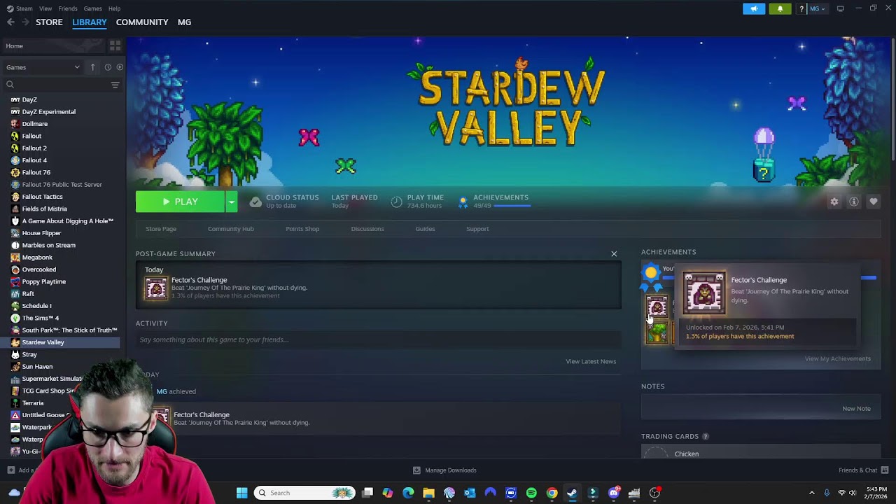 Fector's Challenge - 100% Steam Achievements Completed in Stardew Valley
