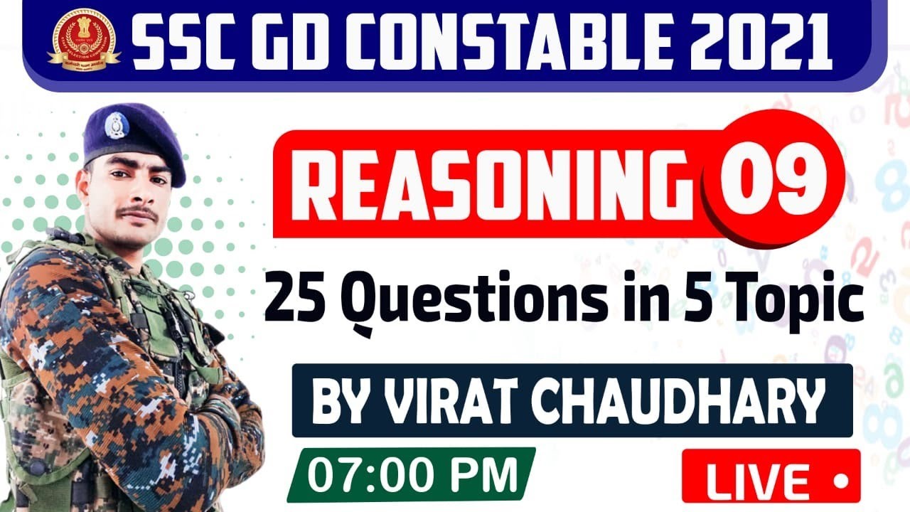 ssc gd reasoning live test 25 मे से 20 लाके बताओ by virat choudhary ( commando )