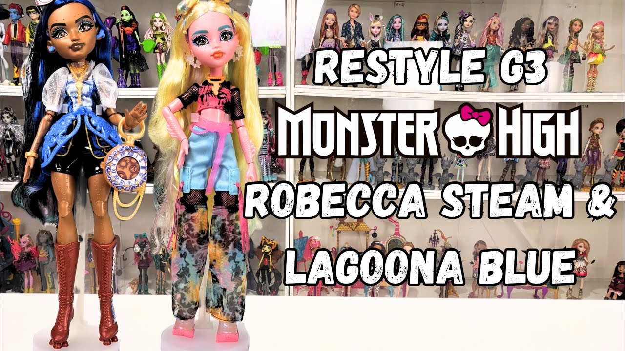 Arrumando e modificando os cabelos das bonecas G3 de Monster High, Robecca Steam e Lagoona Blue 
