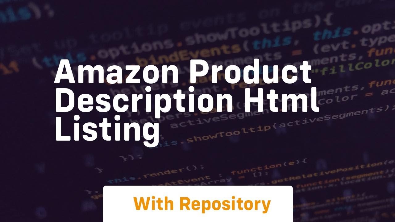 Amazon product description html listing