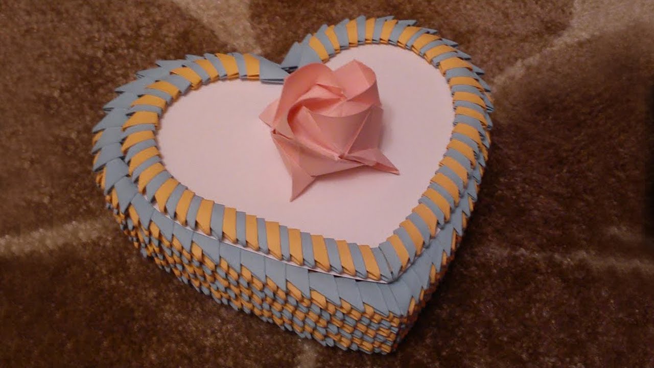 How to make a 3D origami Heart Box