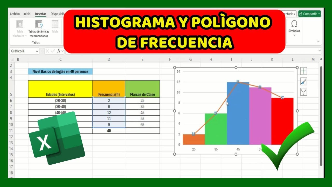 📈Excel Como CREAR un HISTOGRAMA Y POLÌGONO de FRECUENCIAS en EXCEL (2024) Fàcil y Sencillo