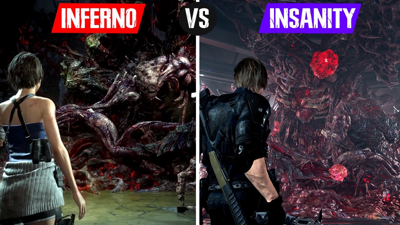 RESIDENT EVIL 9 REQUIEM - Nemesis Difficulty Comparison (RE3: INFERNO vs RE9: INSANITY)