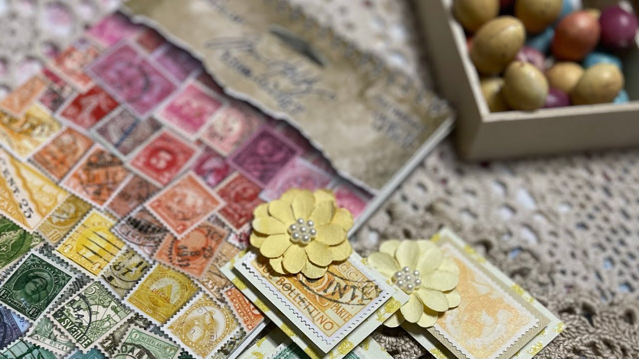 Postage Stamp Crafts | DIY Cluster Embellishments | Spring & Easter Craft Ideas
