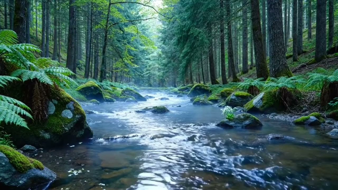 1 Hours of Deep Forest Sounds & Bird Chirping | Relaxing River Sounds for Sleeping