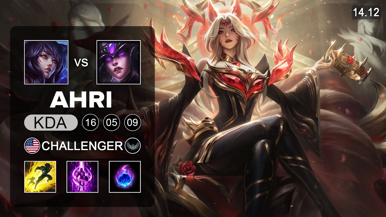 Ahri vs Syndra Mid - KR Challenger - Patch 14.12 Season 14