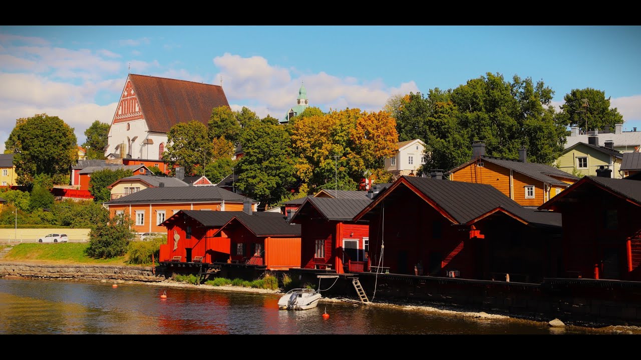 Calm and relaxing🌿background music  and a walk in the beautiful Finnish town of Porvoo 🌿GoPro 🌿