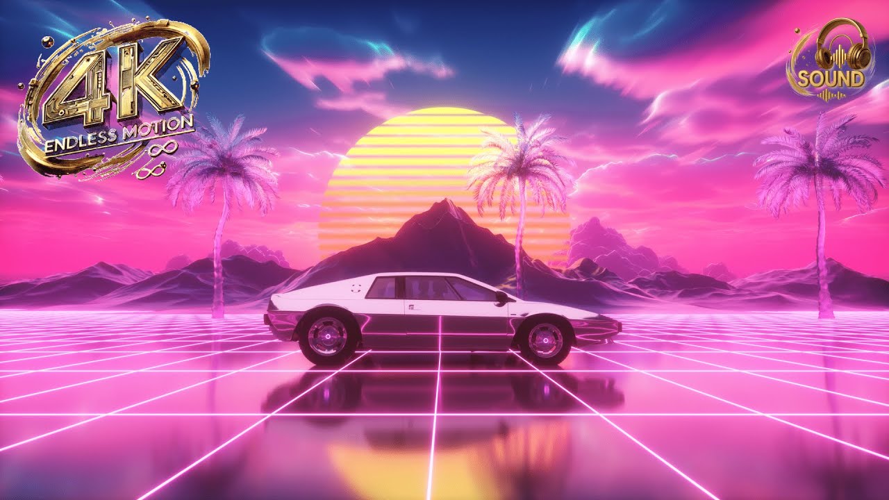 80s Neon Night Drive 4K – 10 Hour Synthwave Retro Car Loop