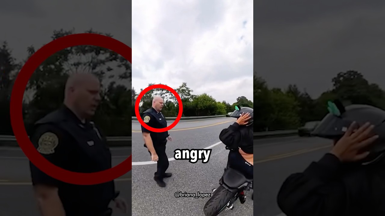 Biker gets Disciplined by a Dad Cop 🫢