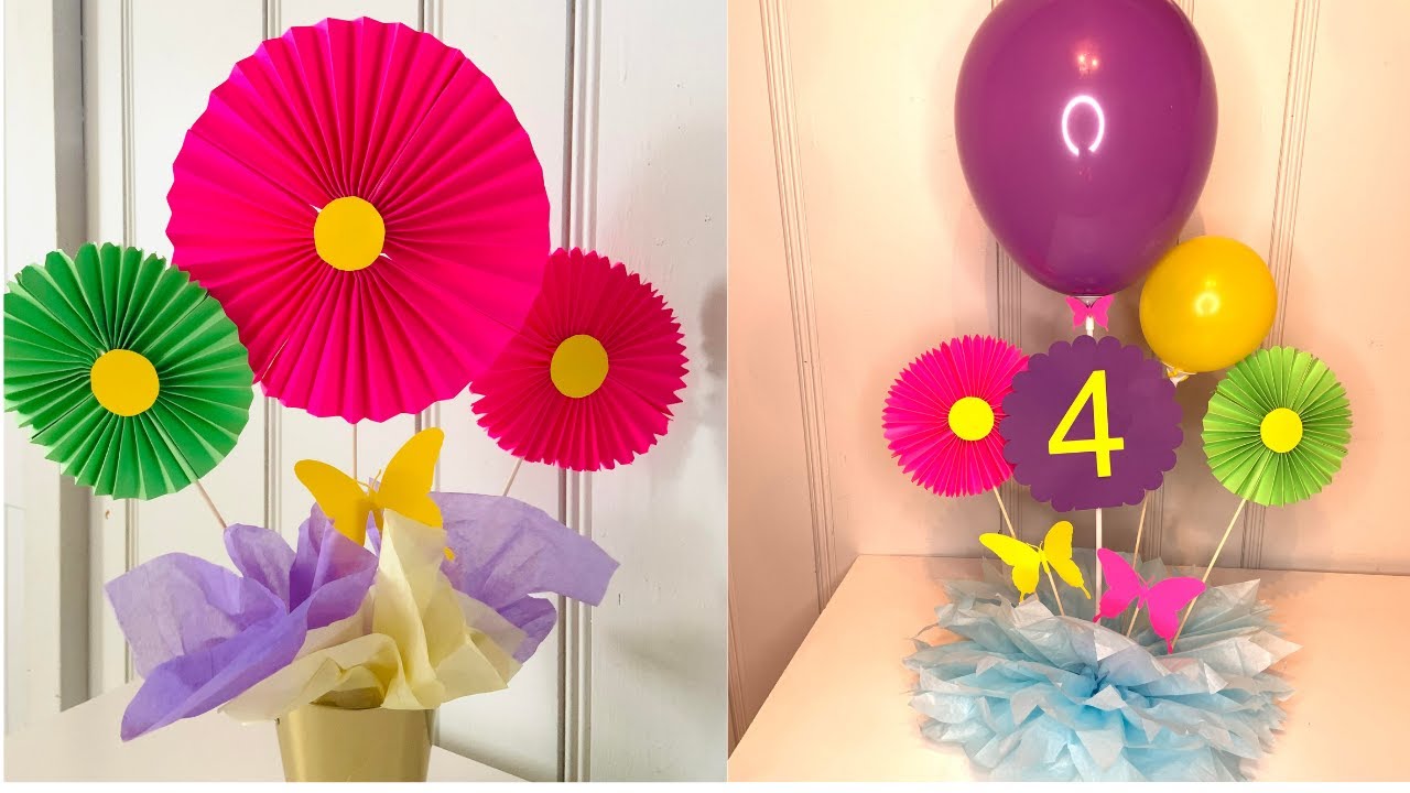 DIY party centerpices ideas/DIY paper fan
