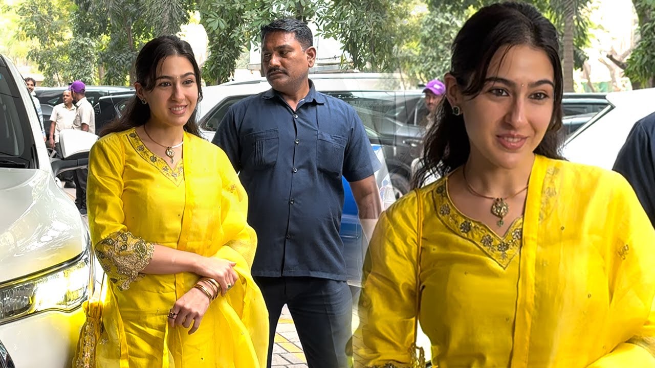 Sara Ali Khan Spotted At Anurag Basu House For Saraswati Pooja