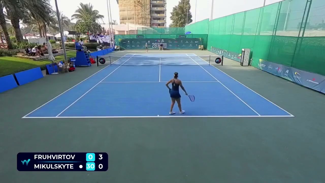 Linda Fruhvirtova [6] (CZE) vs Justina Mikulskyte (LTU) // 6-0 7-5 // W100 Dubai // 1st Round