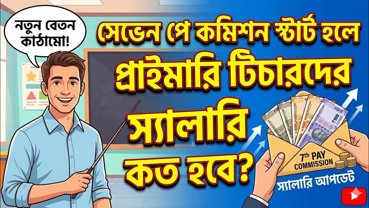 সেভেন পে কমিশনে প্রাইমারি শিক্ষকদের বেতন কত হবে||primary teacher salary after 7th pay commission 