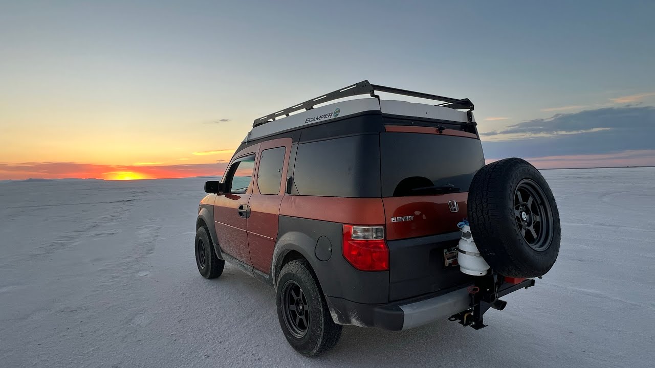Driving on USA Salt Flats & Hot Spring / Honda Element Caravan Day 22