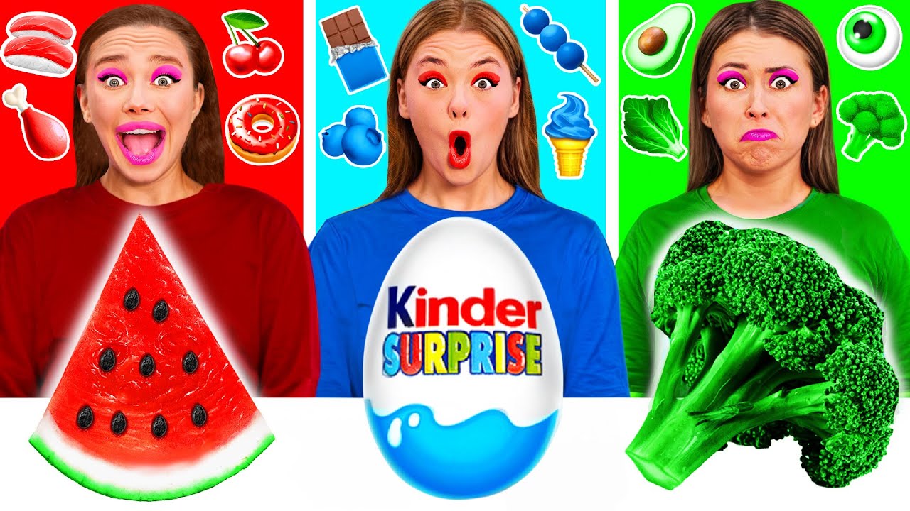 24 Часа Едим Еду Одного Цвета Челлендж | Смешные Моменты от BaRaDa Gold Challenge