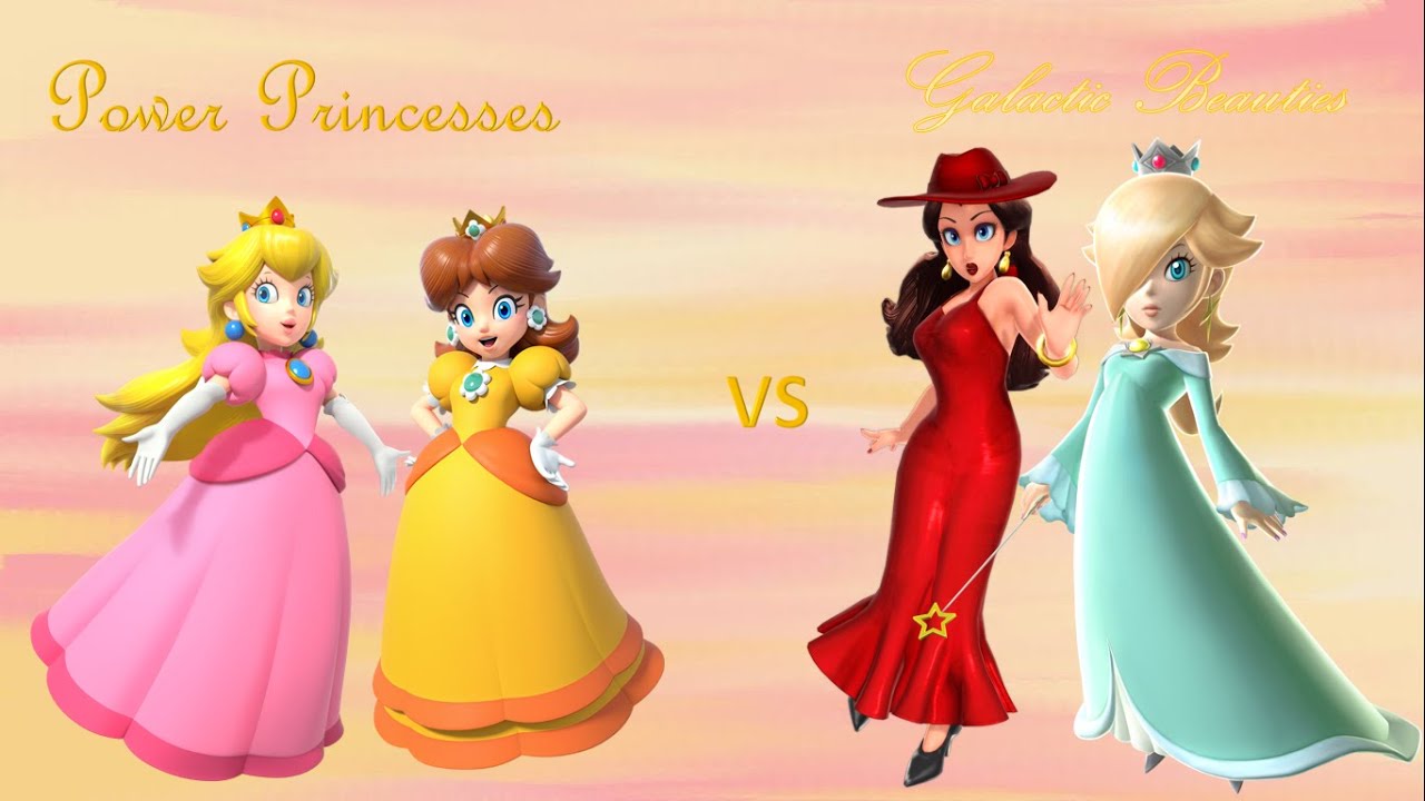 Mario Tennis Aces - Peach and Daisy vs Rosalina and Pauline (Power Princesses vs Galactic Beauties)
