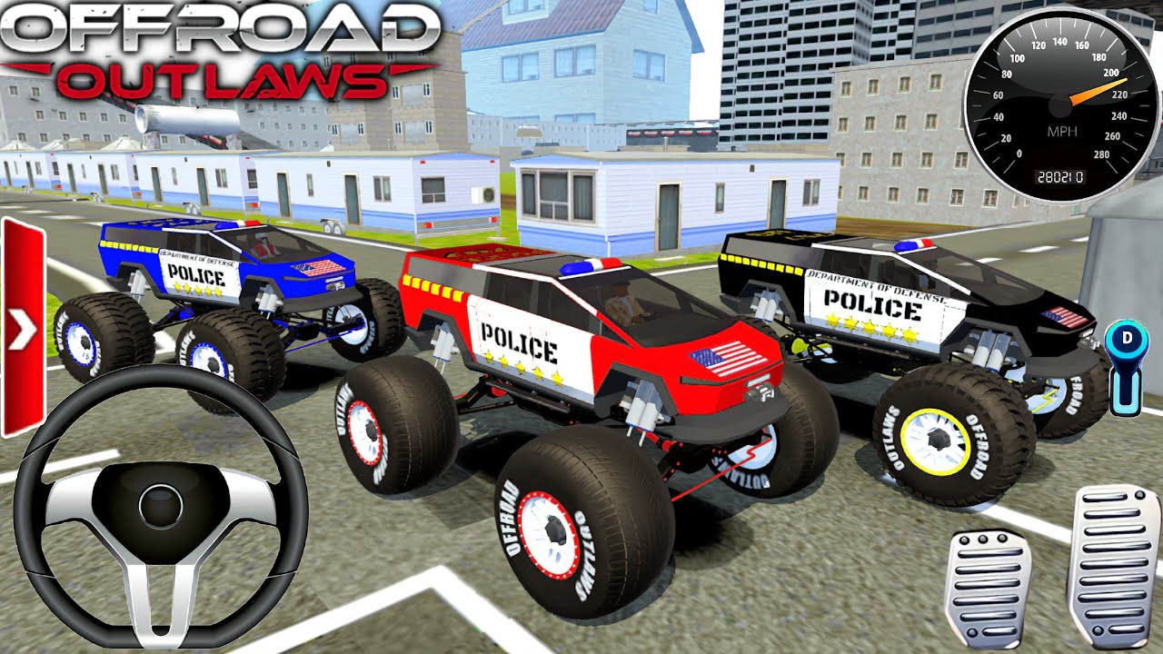 Tres Cybertrucks Policiales En Un Nuevo Mapa | Three Players Gameplay.