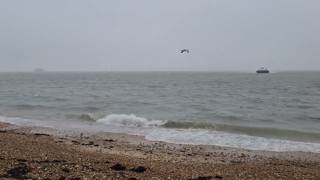 IOW Hovercraft Arriving at Southsea from Ryde IOW The 21st of February 2026