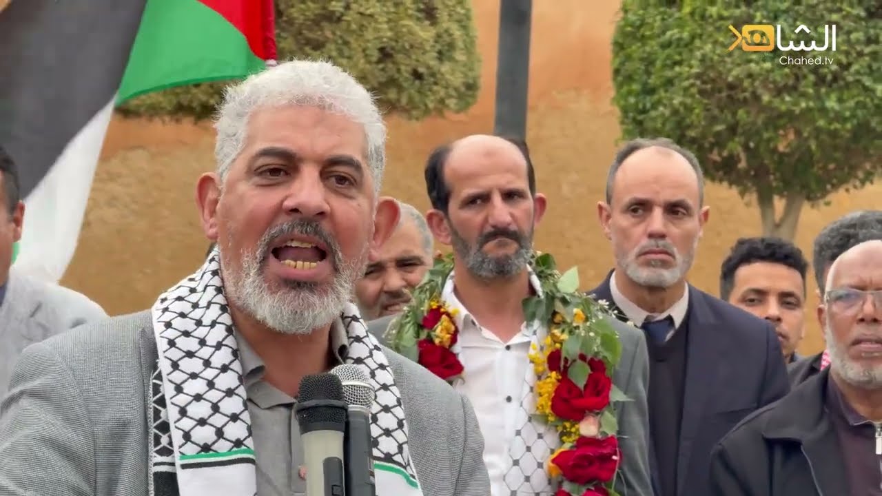 كلمة ذ.  عبد الصمد فتحي لحظة خروج البوستاتي المعتقل بسبب مناهضته للتطبيع