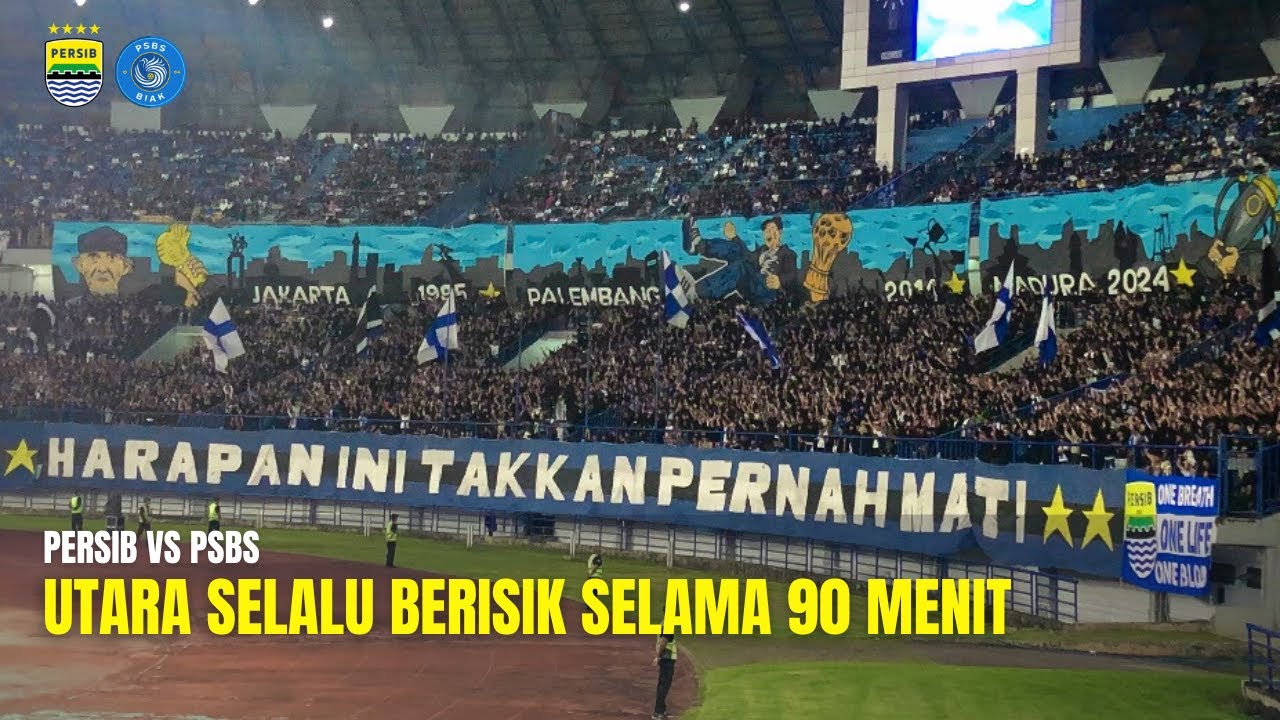 AKSI TRIBUN UTARA SAAT PERSIB VS PSBS BIAK | DEMARD