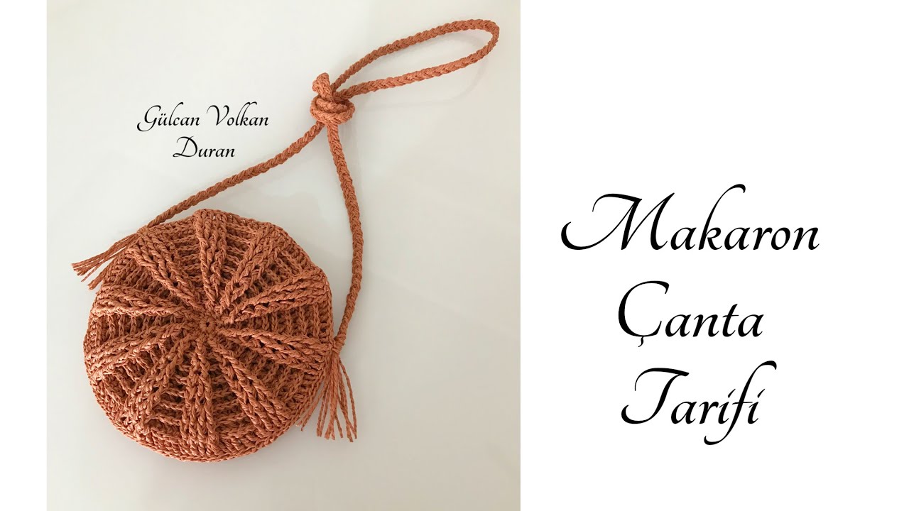 Kağıt İpten Tığ İşi Örgü 3D Makaron Çanta Yapımı - Part 2