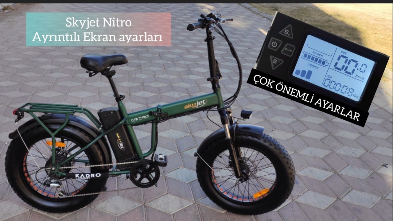 Skyjet Nitro Elektrikli bisiklet LCD Ekran Parametre, Giriş şifre Ve tüm Ayarlar. Parmak Gazı var