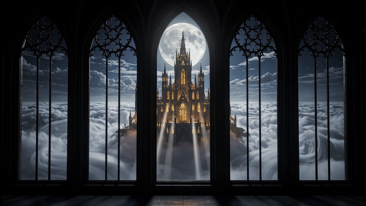 Cathedral Above the Cloud Sea 🌕 60 BPM Dark Focus Piano