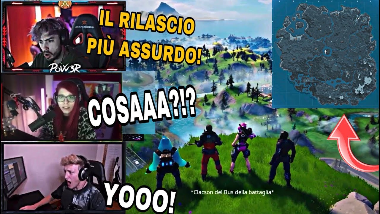 STREAMER REAGISCONO AL RILASCIO DEL SECONDO CAPITOLO DI FORTNITE! FINE DEL BUCO NERO!