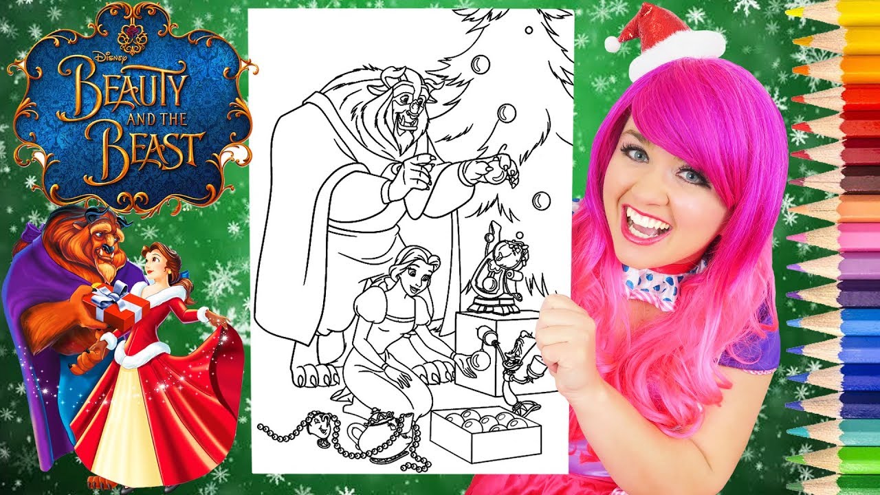 Coloring Belle Christmas Beauty And The Beast Coloring Page Prismacolor Pencils | KiMMi THE CLOWN