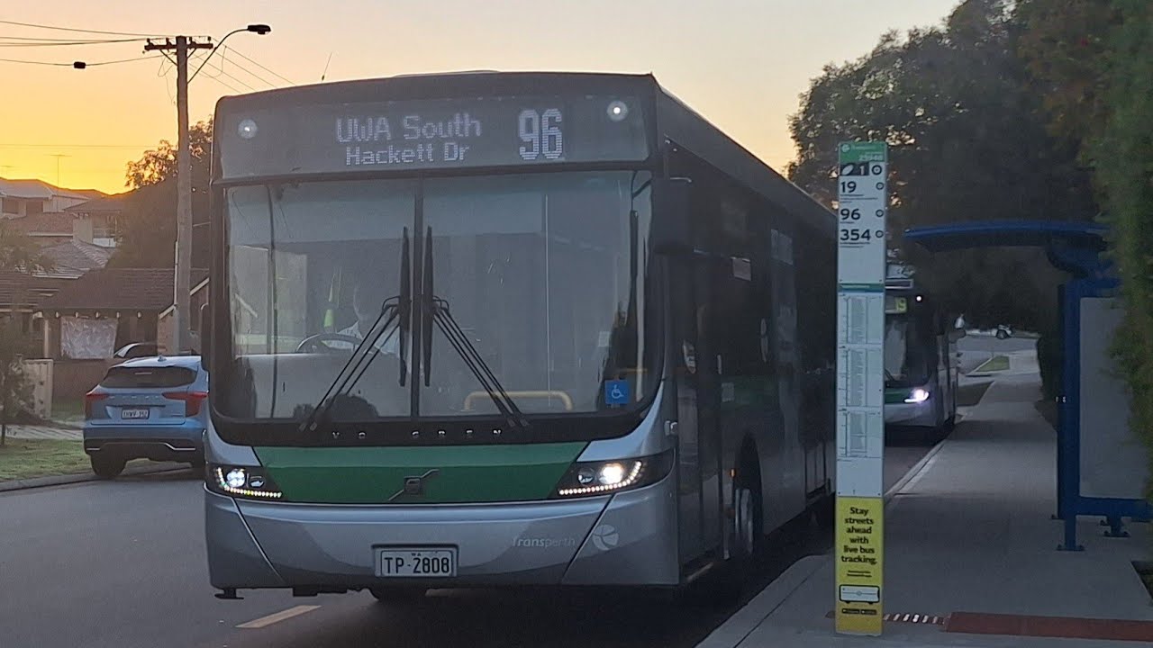 [Uni Extends] Transperth Bus Route No. 96 (TP2808) Leederville Station to UWA South+Ext. from Yokine