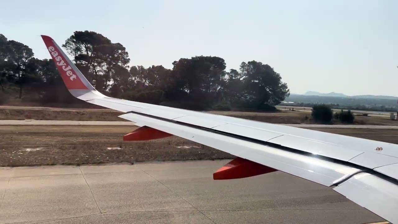 EasyJet airbus a320neo pushback taxi and take off from PMI
