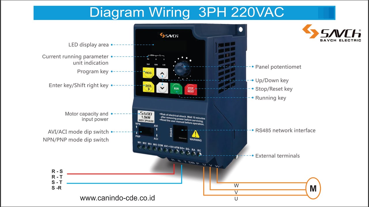 Wiring Diagram Savch Inverter 1 Phase 220VAC
