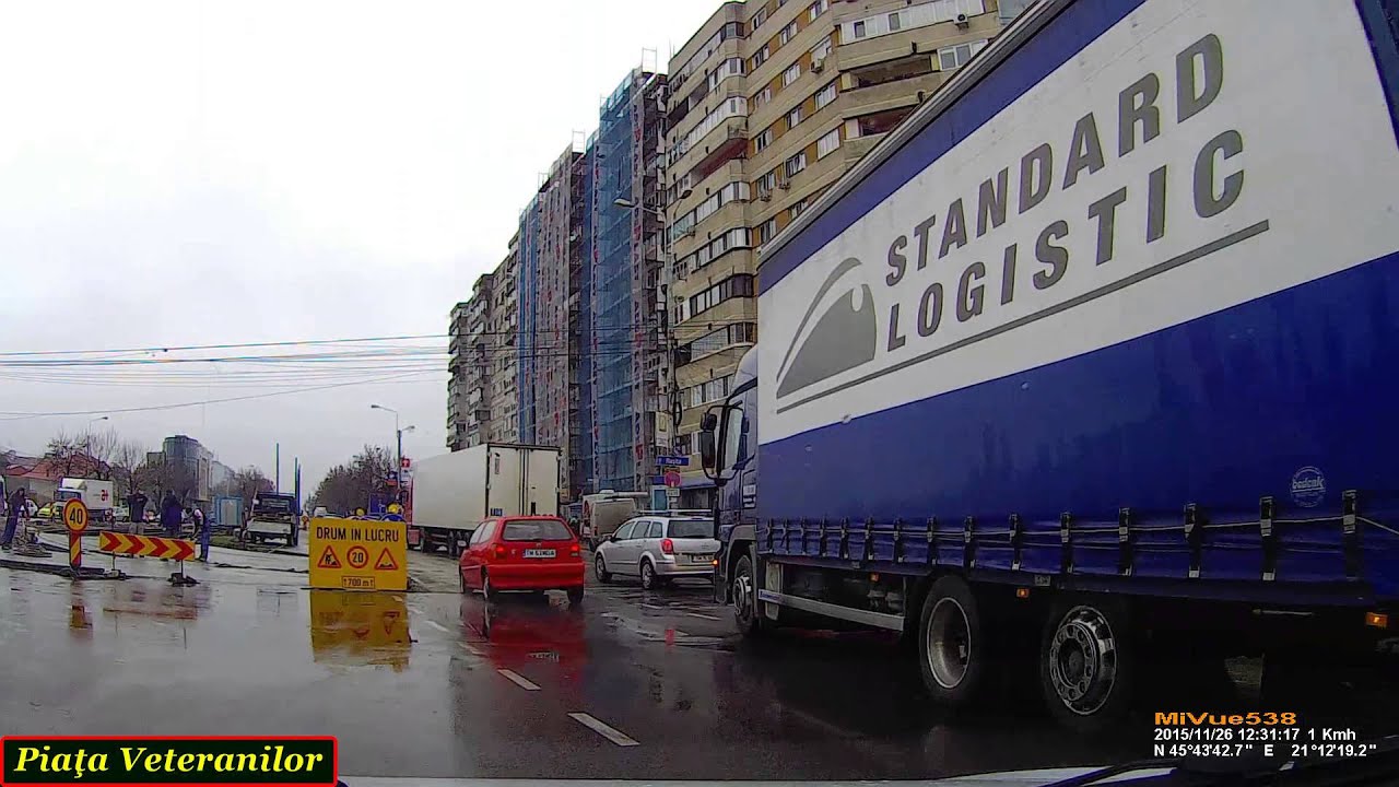 Driving in Timişoara: Zona Dorobanţilor - Carrefour Calea Şagului. (Timelapse 2x)