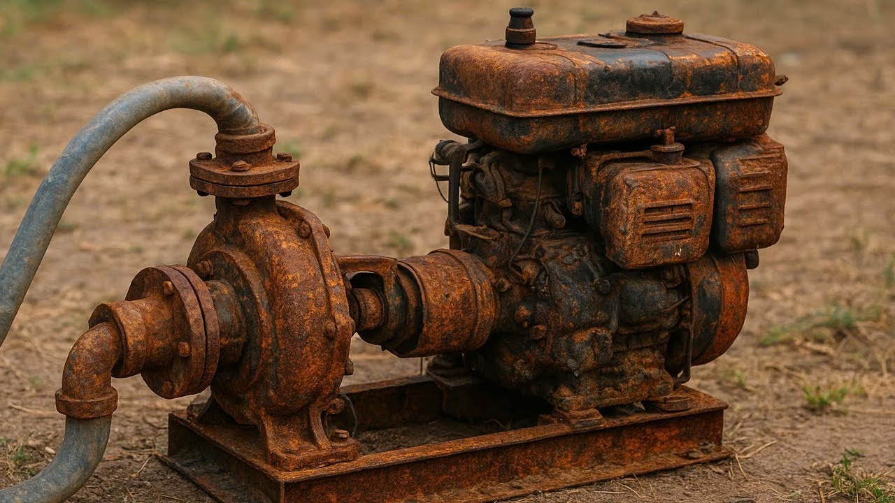 Full Restoration of an Old Diesel Water Pump &ndash; From Rusted Scrap to Powerful Machine