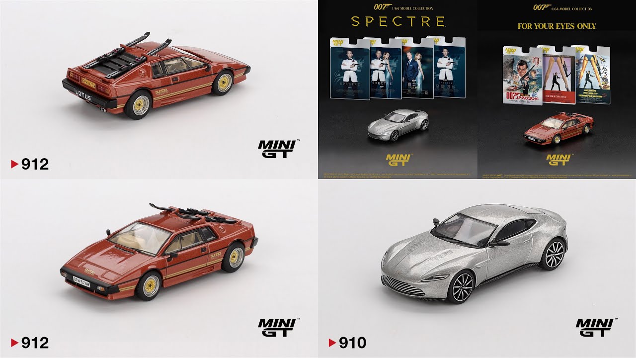 Mini GT News | 2015 Aston Martin DB10 & 1981 Lotus Esprit Turbo | Spectre | James Bond Collection