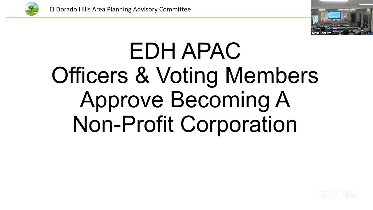 El Dorado Hills APAC Wed May 14, 2025 6:30PM Meeting
