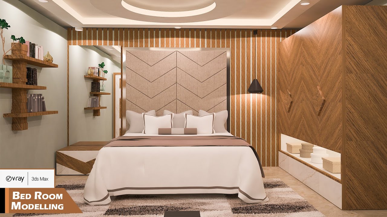 3Ds Max & V-ray - Bedroom Modeling Tutorial+Vray Rendering [DeepakVerma]